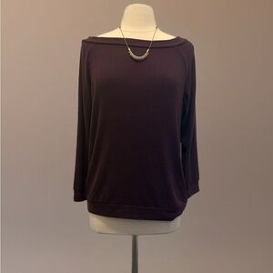 Dark Burgundy Boat Neck Top